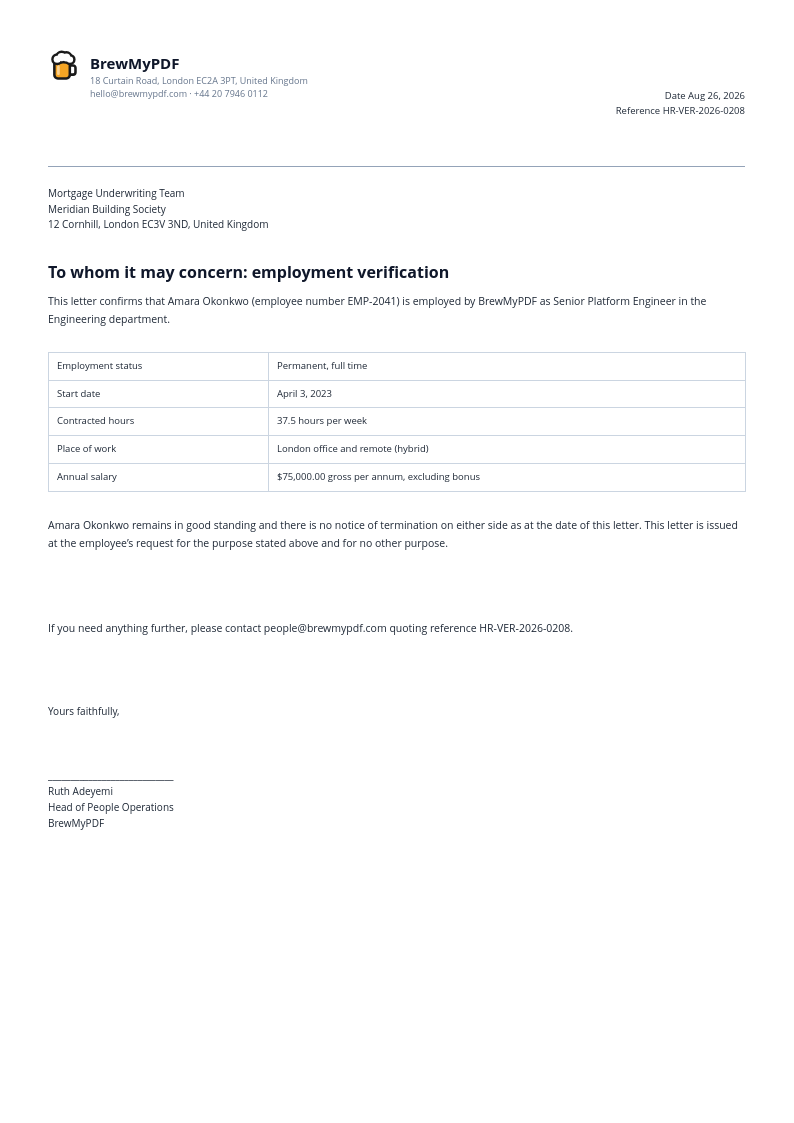 Employment Verification