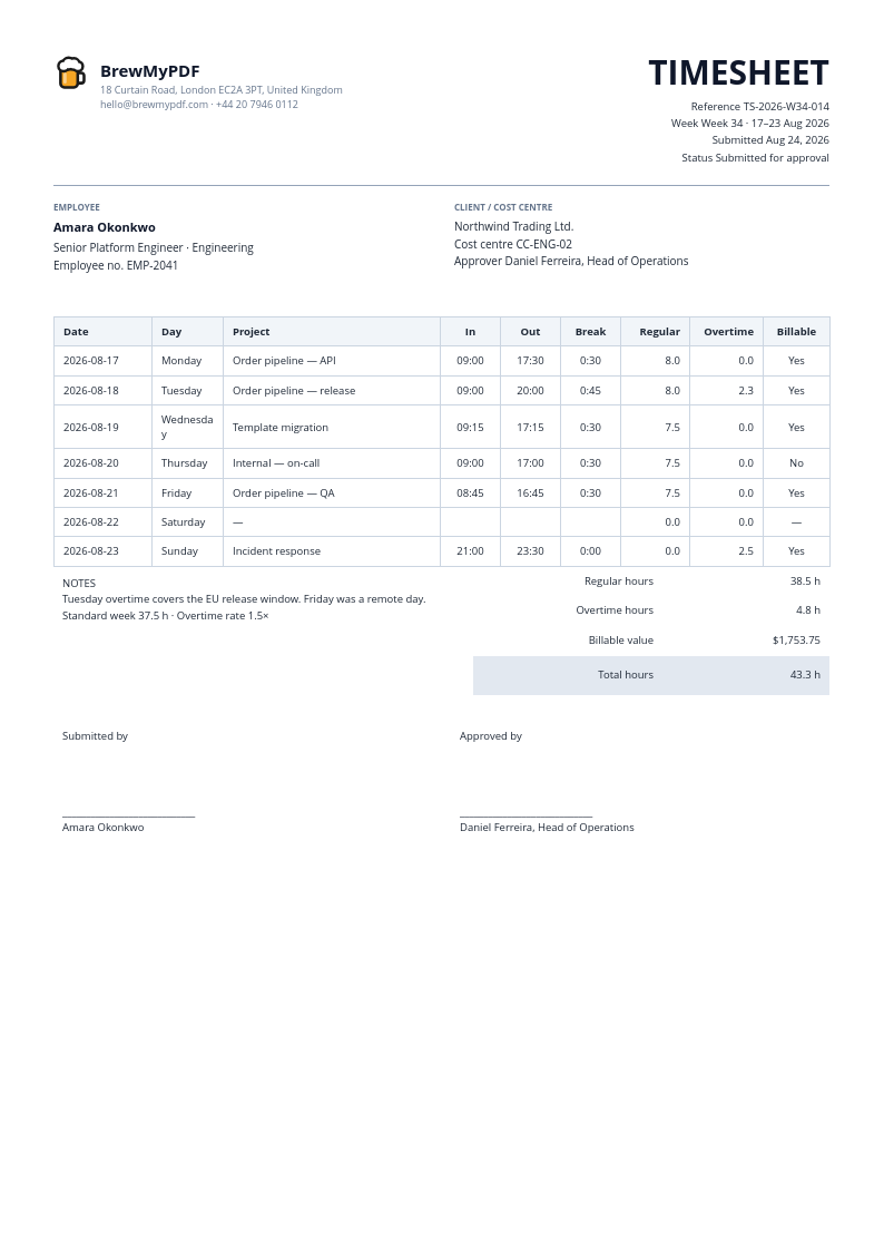 Timesheet